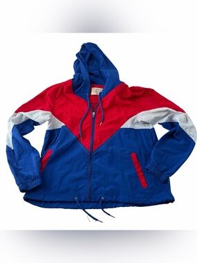 Vintage Ashley By 26 International Colorblock Hooded Windbreaker Jacket Size L